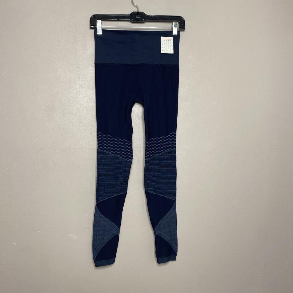 Spanx Look At‎ Me Now Moto Indigo Sky Dark Blue Seamless Leggings Size S